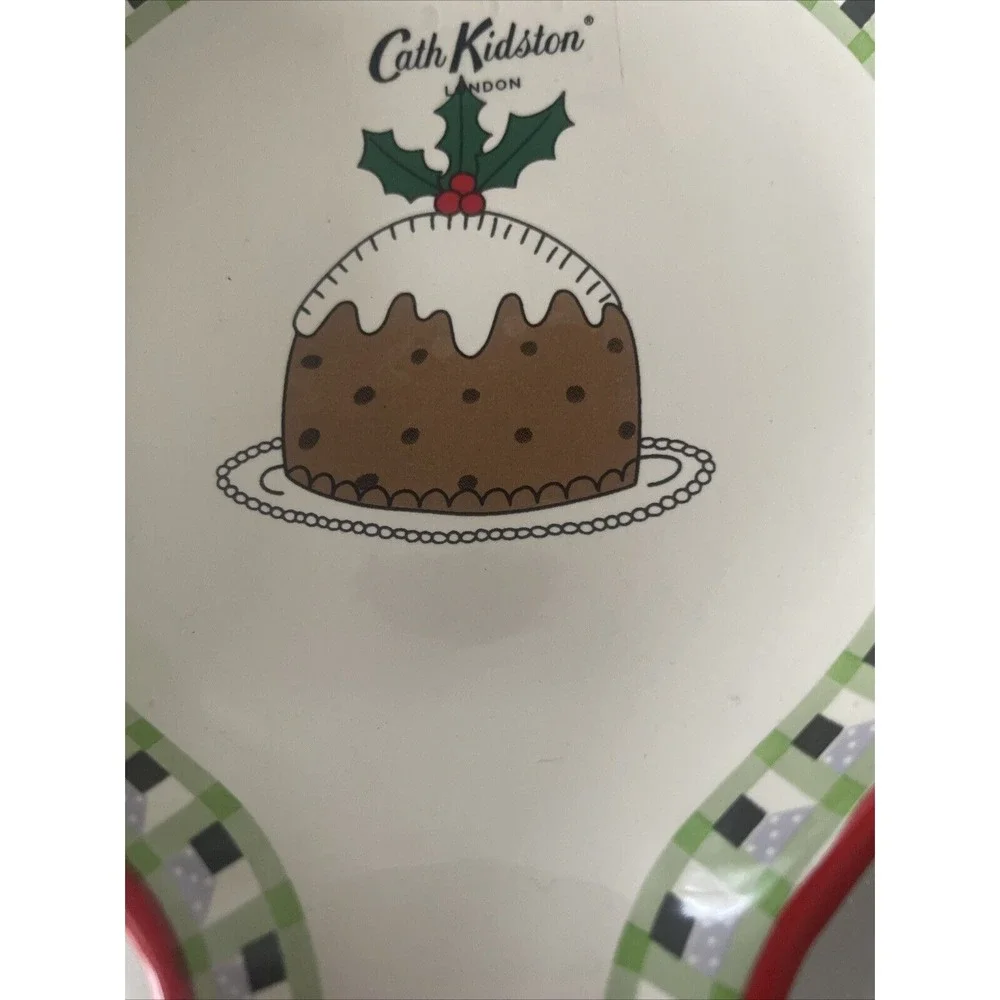 Cath Kidston London Ceramic Dolly Rose Spoon Rest Christmas Pudding‎ 10.5in NWT